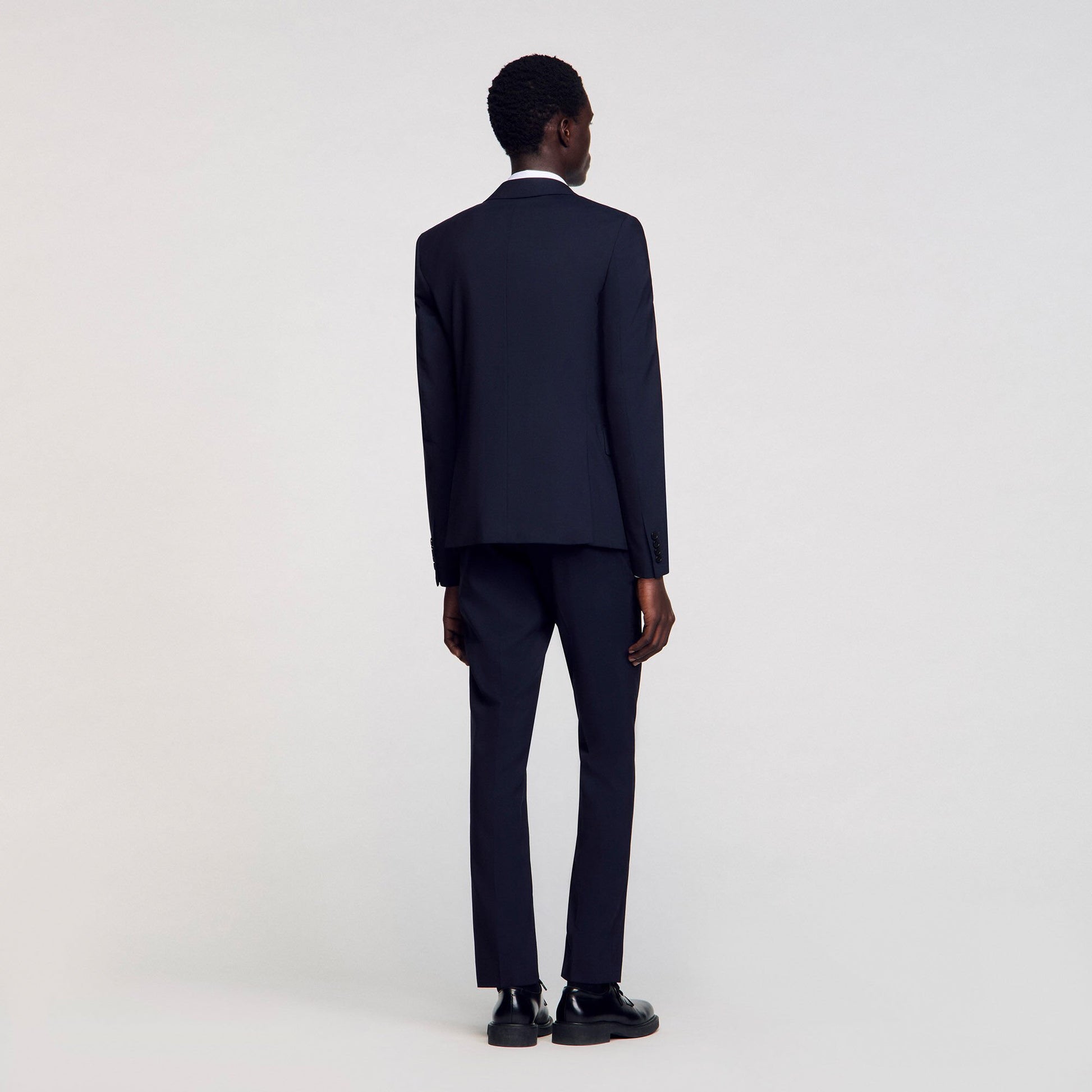 Sandro Classic wool suit jacket Navy Blue
