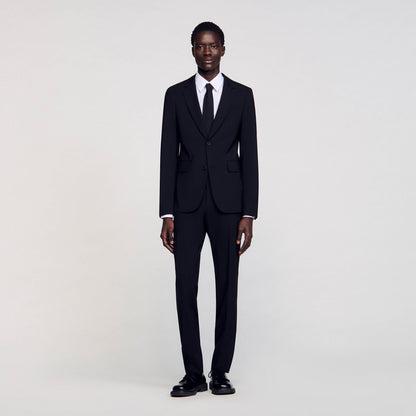 Sandro Virgin wool suit jacket Black