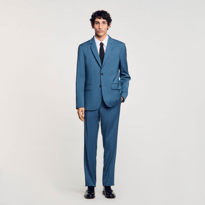 Sandro Wool suit jacket Thunderstorm Blue