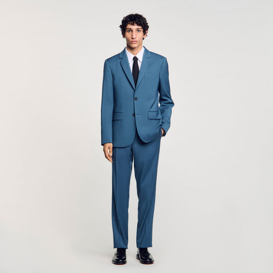 Sandro Wool suit jacket Thunderstorm Blue