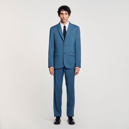 Sandro Wool suit jacket Thunderstorm Blue