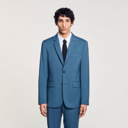 Sandro Wool suit jacket Thunderstorm Blue