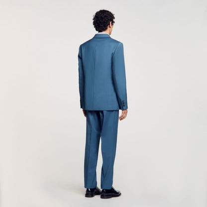 Sandro Wool suit jacket Thunderstorm Blue