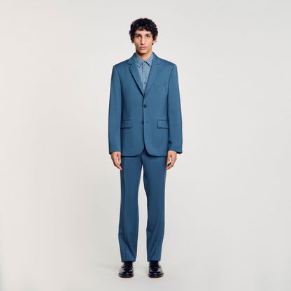 Sandro Wool suit jacket Thunderstorm Blue