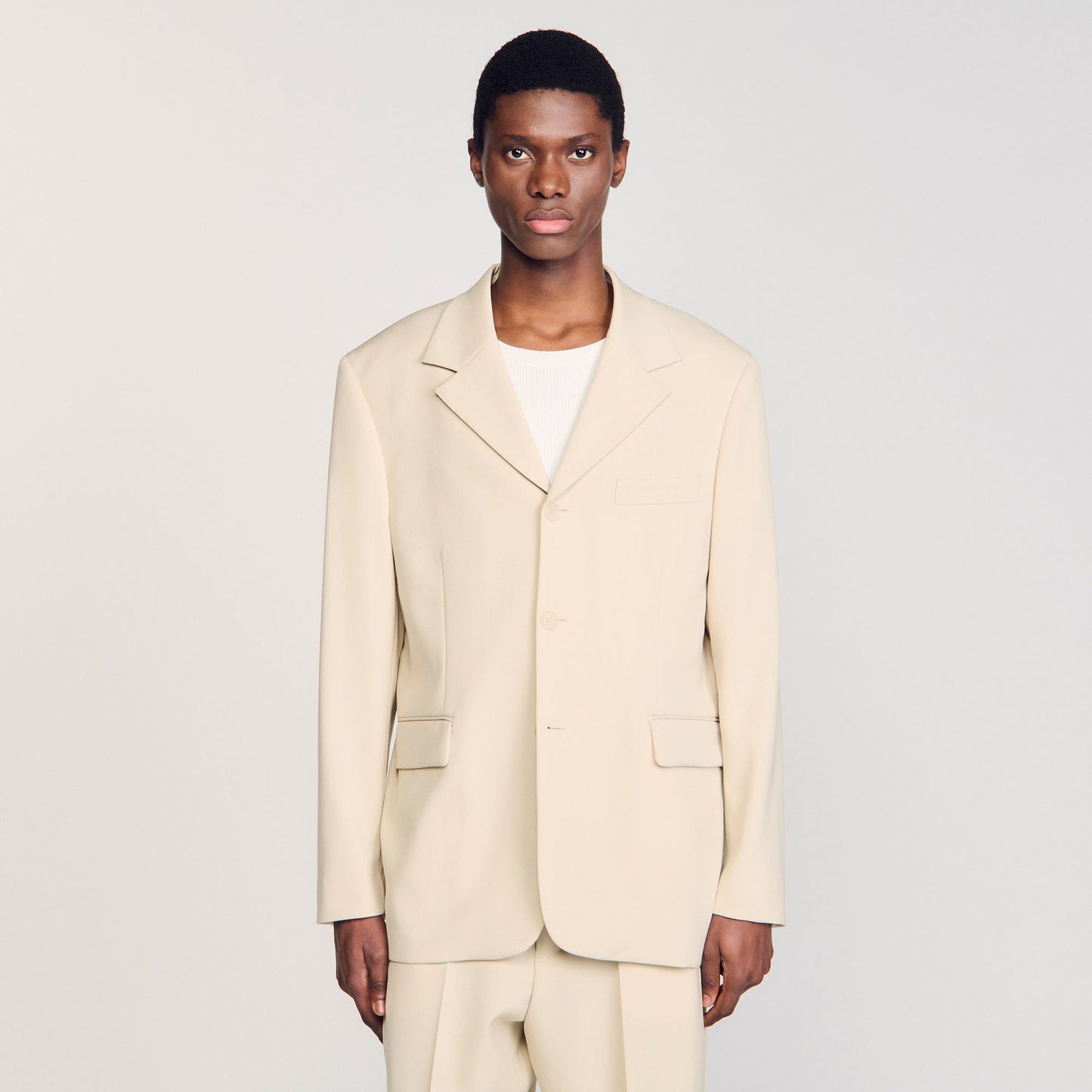 Sandro Oversized wool suit jacket Oats