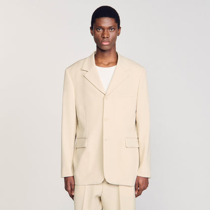Sandro Oversized wool suit jacket Oats