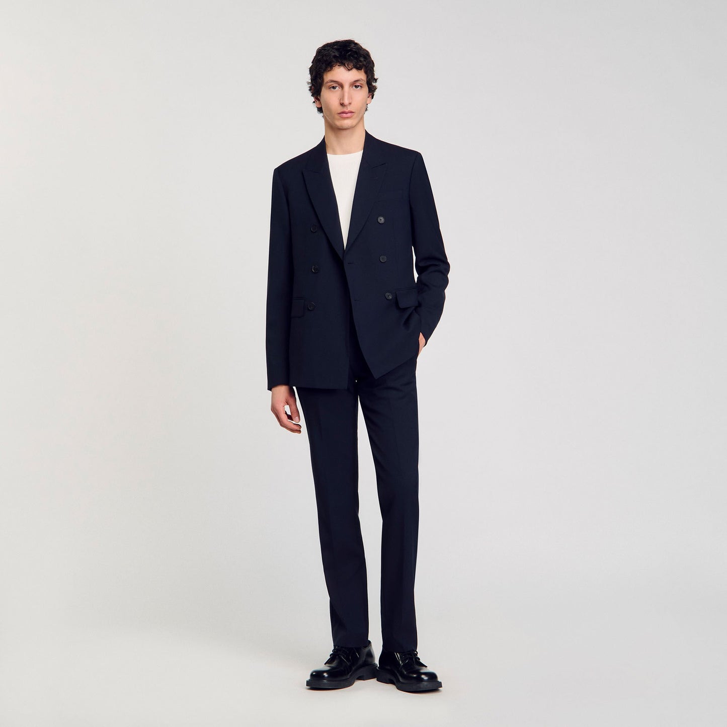 Sandro Double-breasted suit jacket Navy Blue