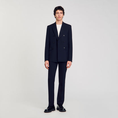 Sandro Double-breasted suit jacket Navy Blue
