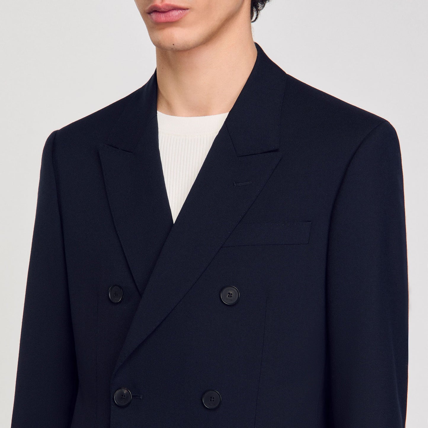Sandro Double-breasted suit jacket Navy Blue