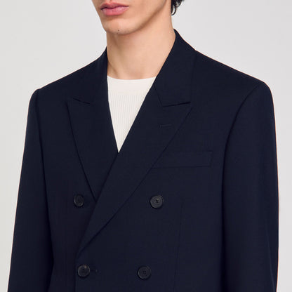 Sandro Double-breasted suit jacket Navy Blue