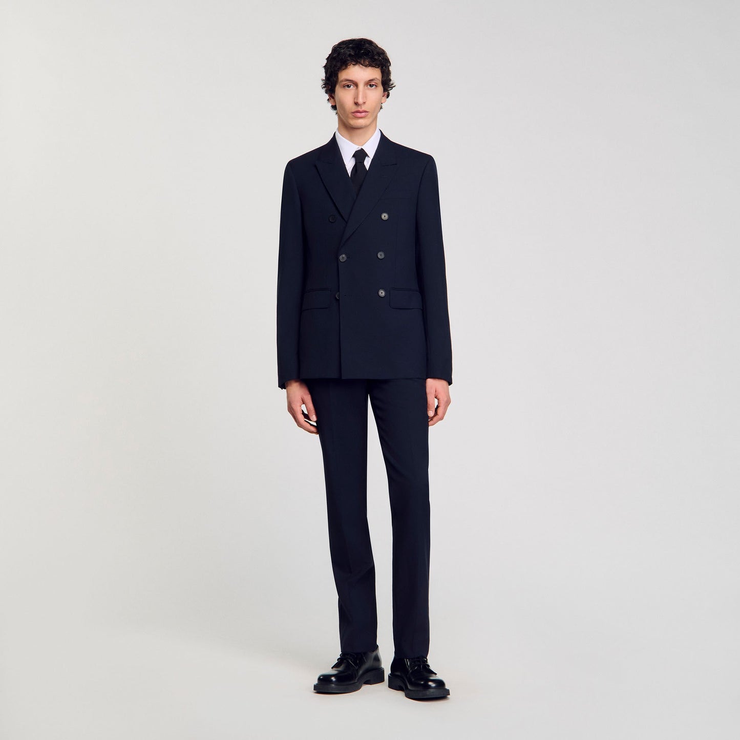 Sandro Double-breasted suit jacket Navy Blue