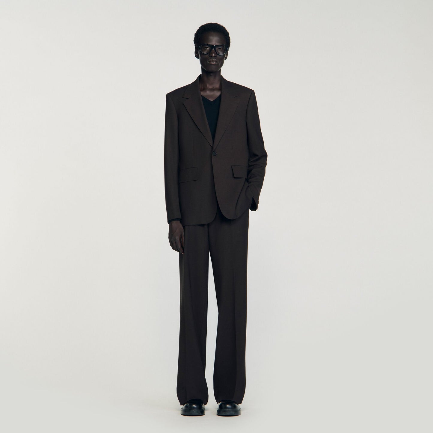 Sandro Wool suit jacket Chocolate