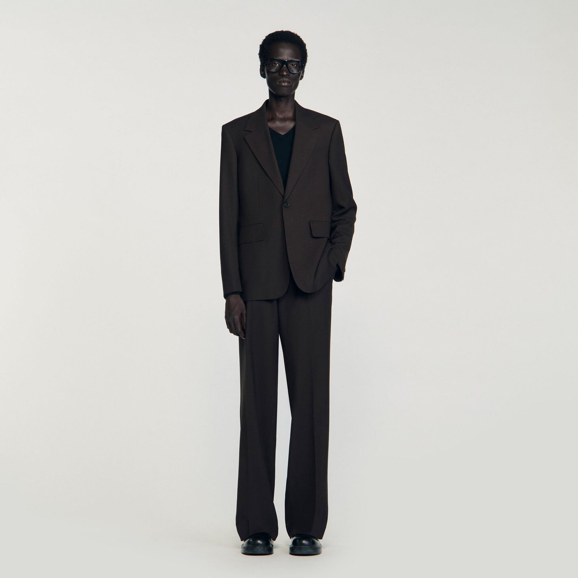 Sandro Wool suit jacket Chocolate