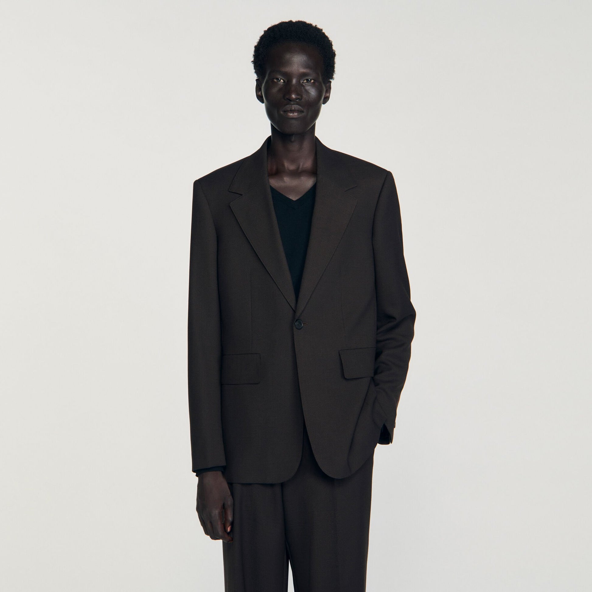 Sandro Wool suit jacket Chocolate