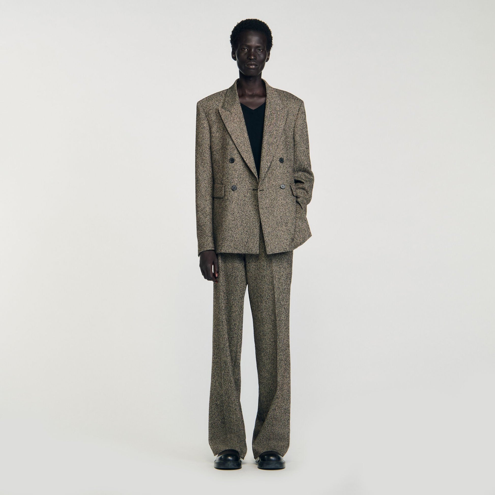 Sandro Double-breasted suit jacket String Chine