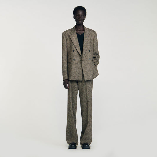 Sandro Double-breasted suit jacket String Chine