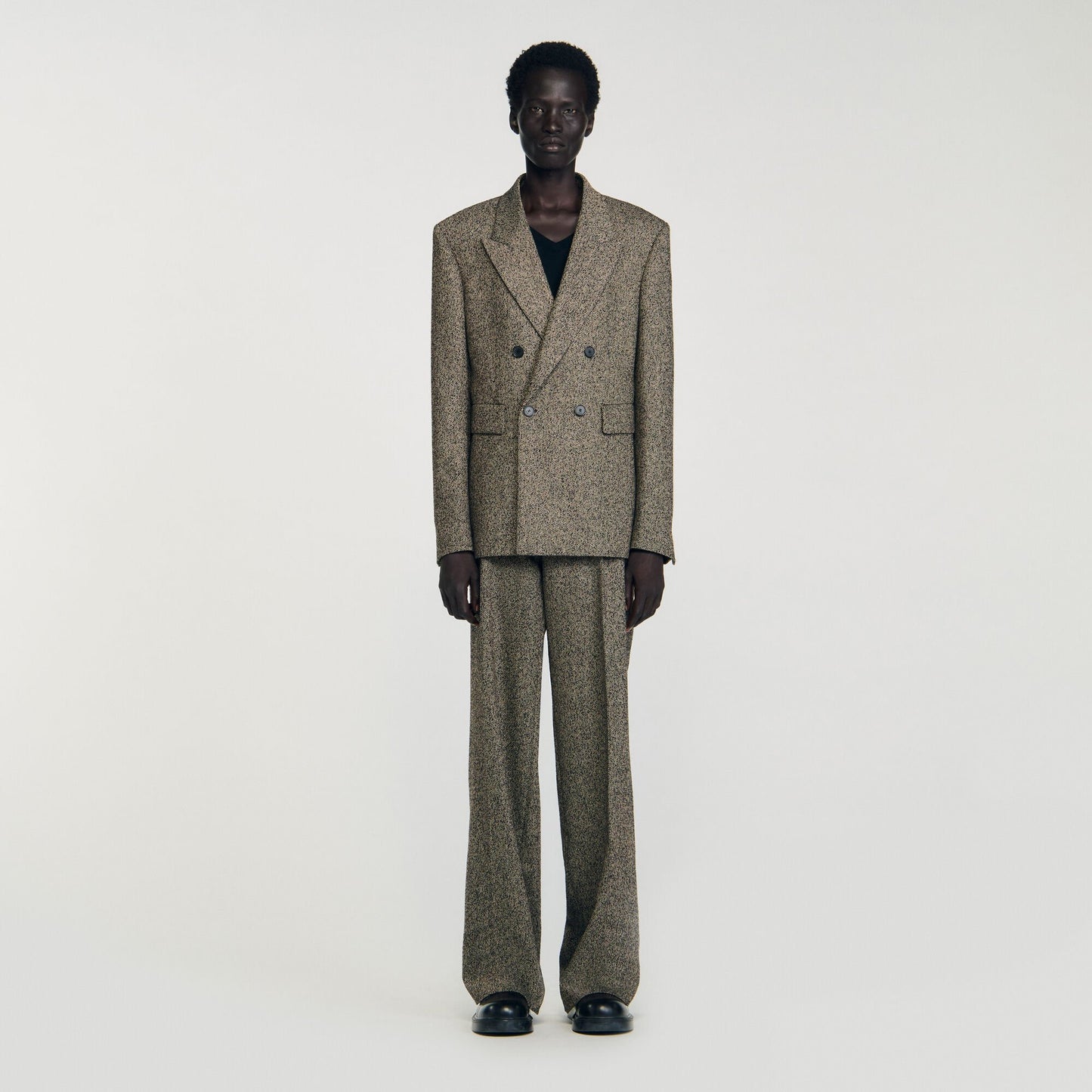 Sandro Double-breasted suit jacket String Chine