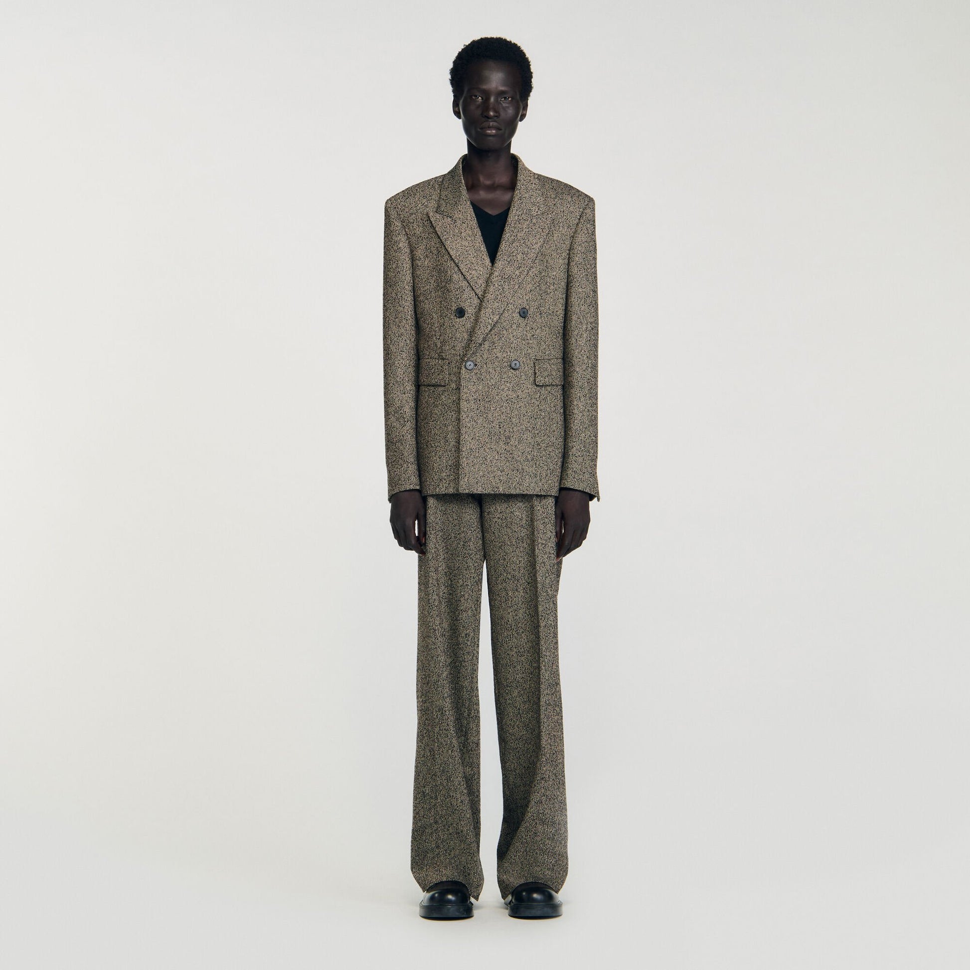Sandro Double-breasted suit jacket String Chine