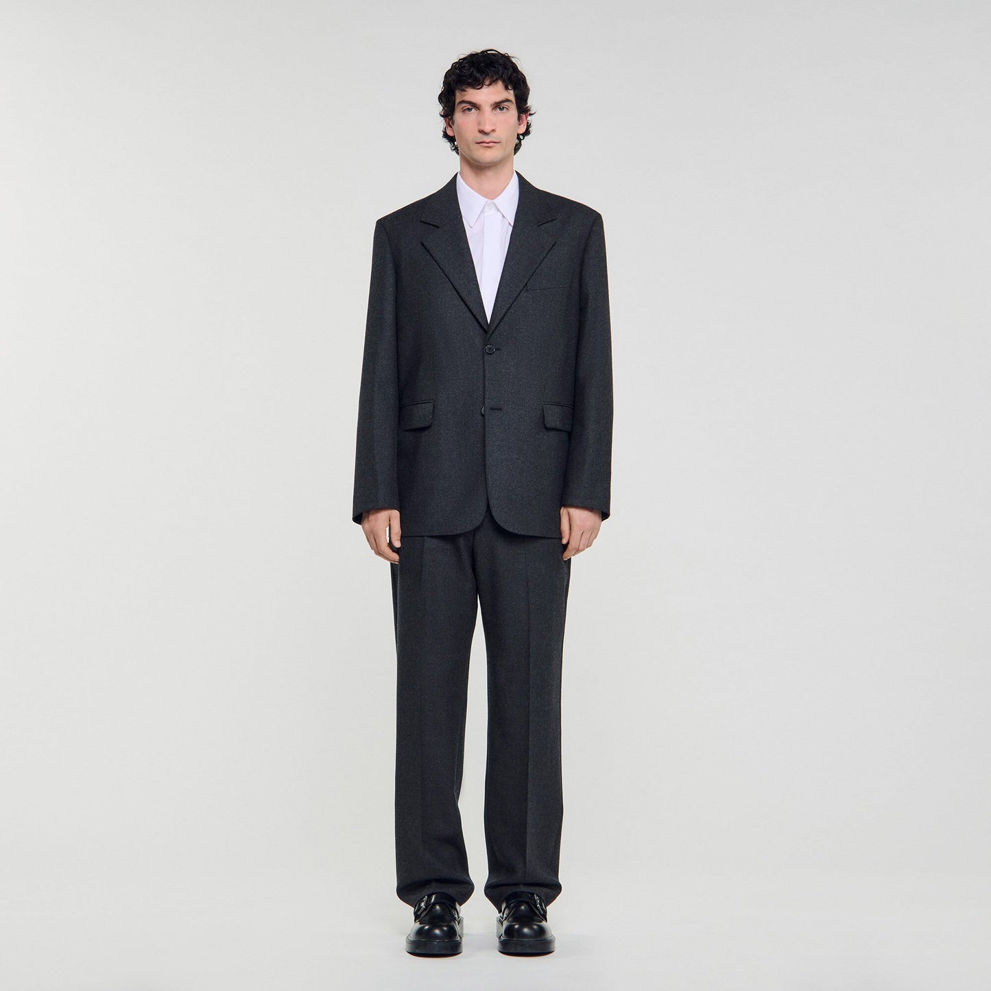 Sandro Wool suit jacket Heather Charcoal