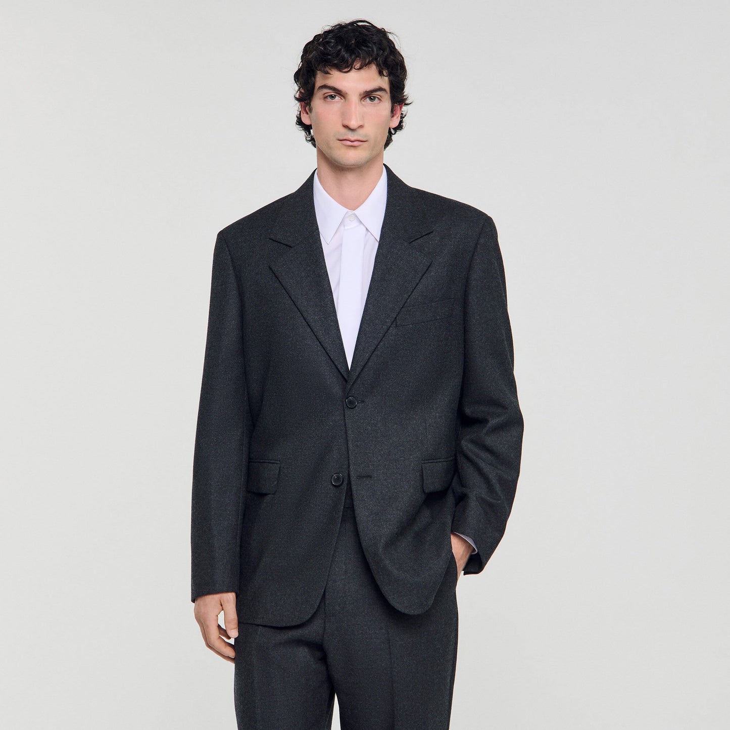 Sandro Wool suit jacket Heather Charcoal