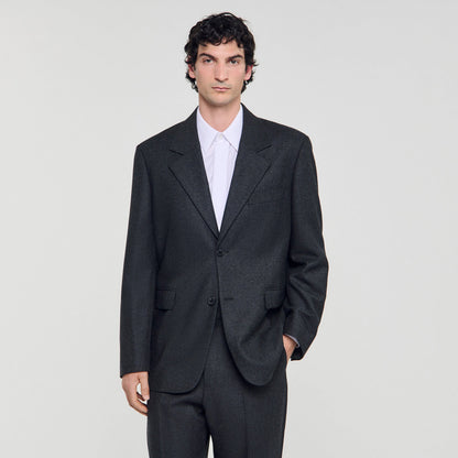 Sandro Wool suit jacket Heather Charcoal