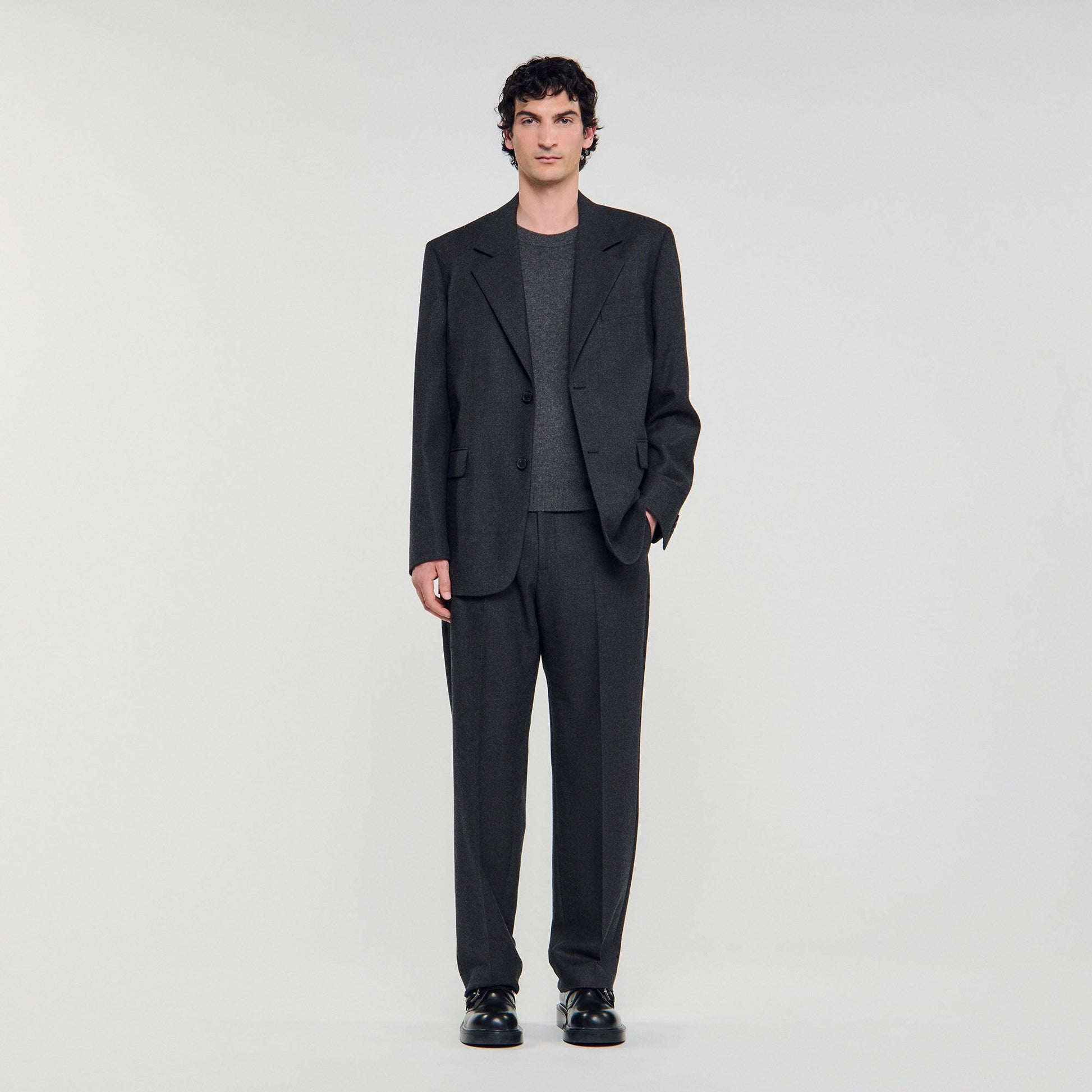 Sandro Wool suit jacket Heather Charcoal