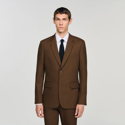 Sandro Wool suit jacket Tobacco Brown